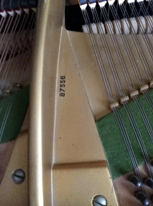 Numéro de série 87556 frappé sur le cadre du Bechstein C