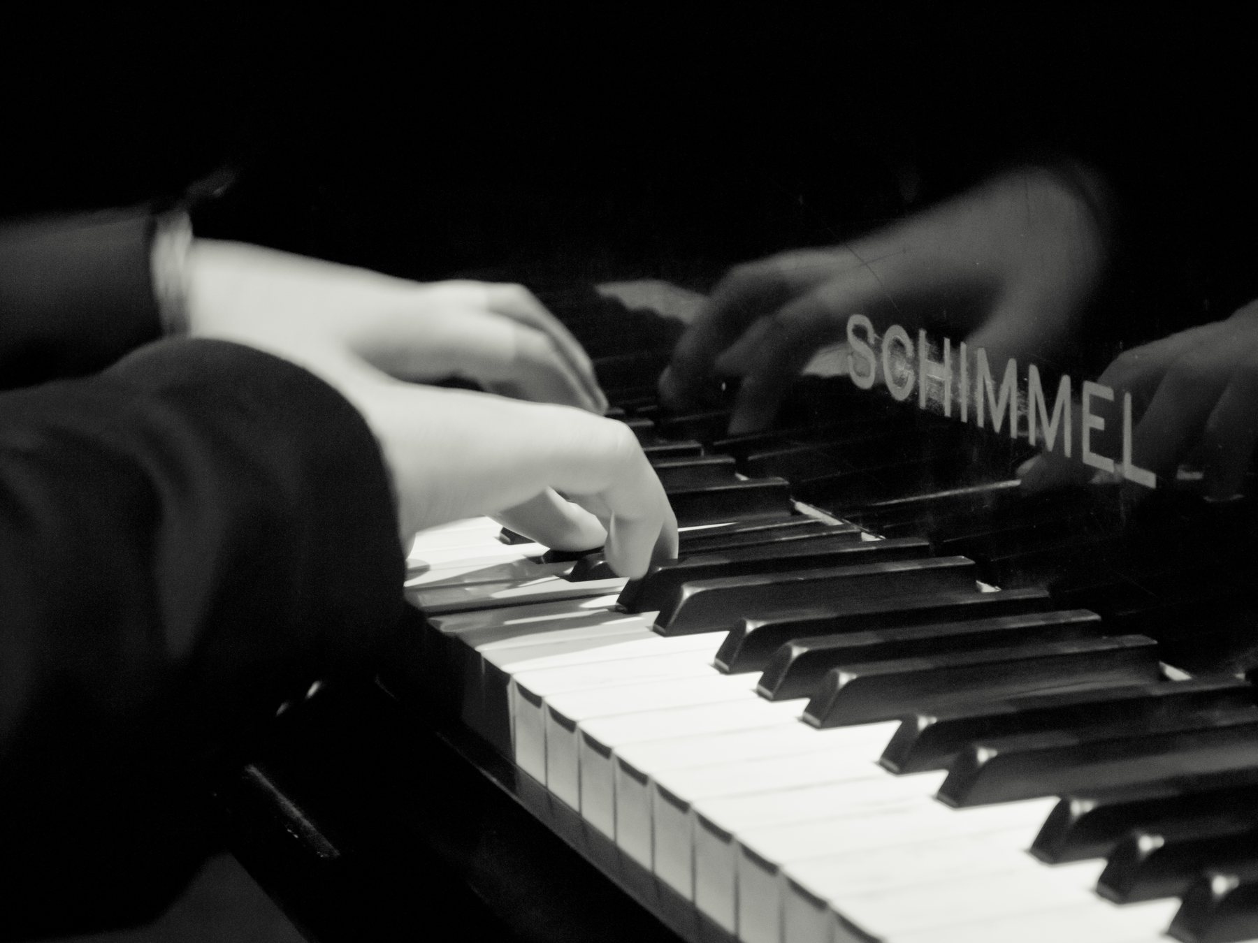 Pianiste au clavier d’un piano Schimmel